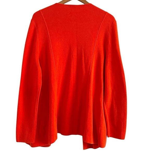 Talbots Ponte Knit Blazer Jacket 1XP Orange Open Front Preppy Academia Casual - Picture 2 of 9